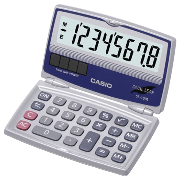Casio Solar Calculator with Folding Hard Case SL-100L